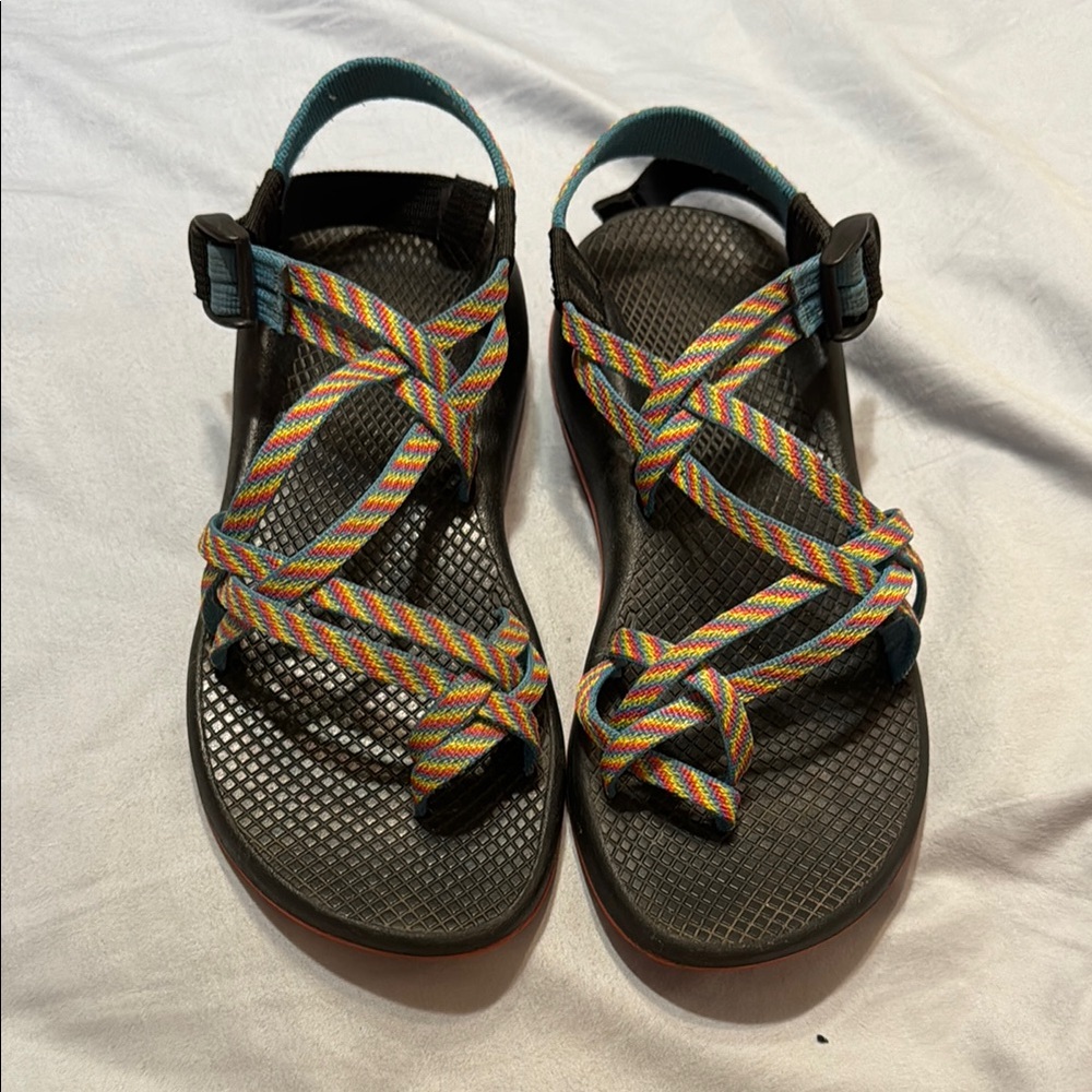 Chaco Women’s Double Strap Toe Loop Rainbow Sandals - Size 8